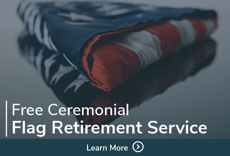 United States flag folded - Free Ceremonial Flag Retirement Service - Learn More