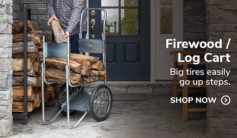 Someone using firewood log cart