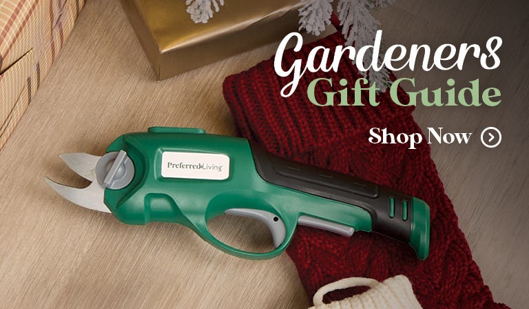 gardeners gift guide pruner on table with christmas decorations - shop now