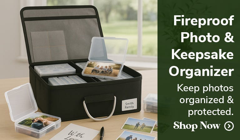 Fireproof Photo & Keepsake Organizer