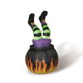 5' Animated Inflatable Witch in Cauldron   thumbnail