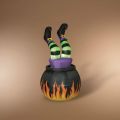 5' Animated Inflatable Witch in Cauldron   thumbnail