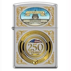 America 250 Etched Colored Windproof Lighter by Zippo® 