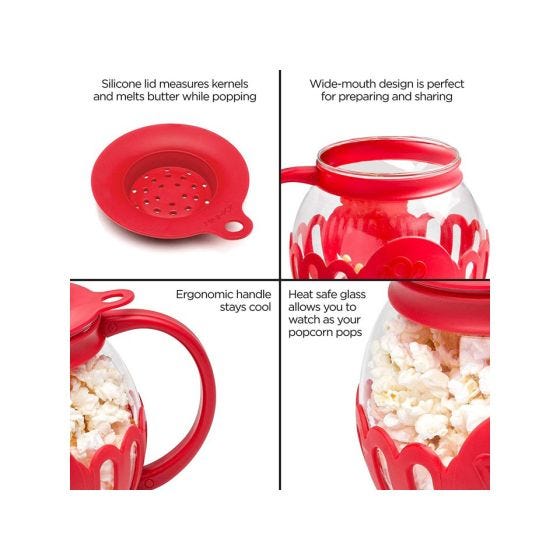 Glass Microwave Popcorn Popper