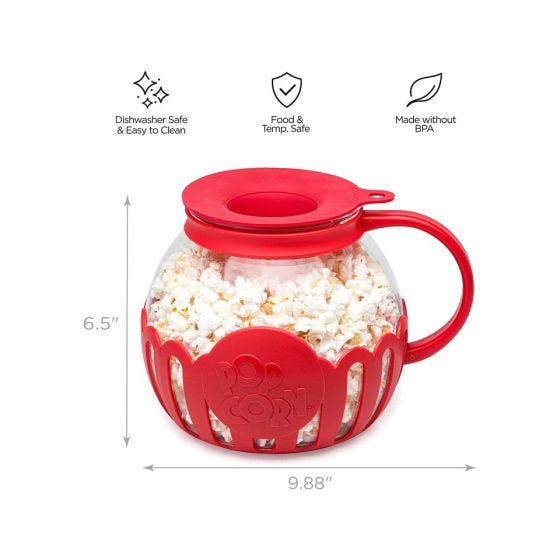 Glass Microwave Popcorn Popper