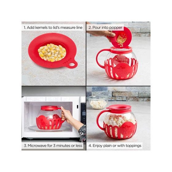 Glass Microwave Popcorn Popper
