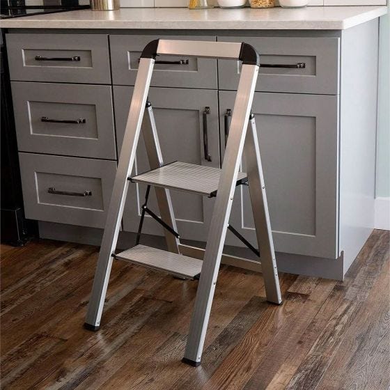 silver ladder in kitchen silver ladder in kitchen
