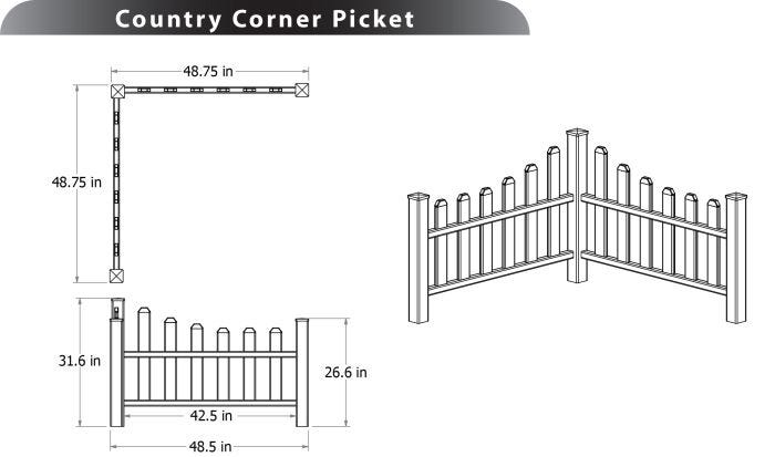 Decorative Corner Picket Fence