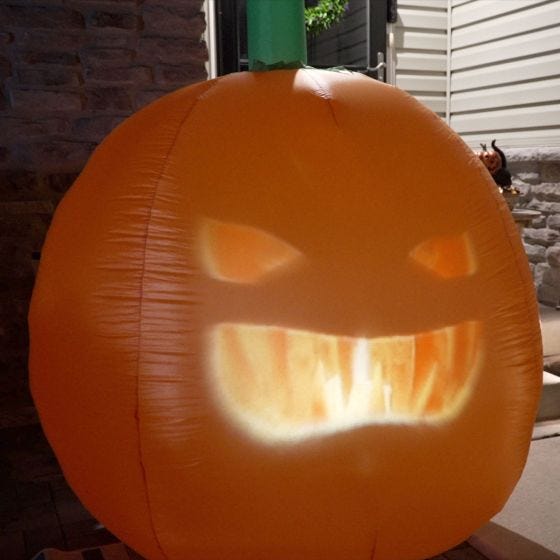 Inflatable Talking Pumpkin  lite up at night