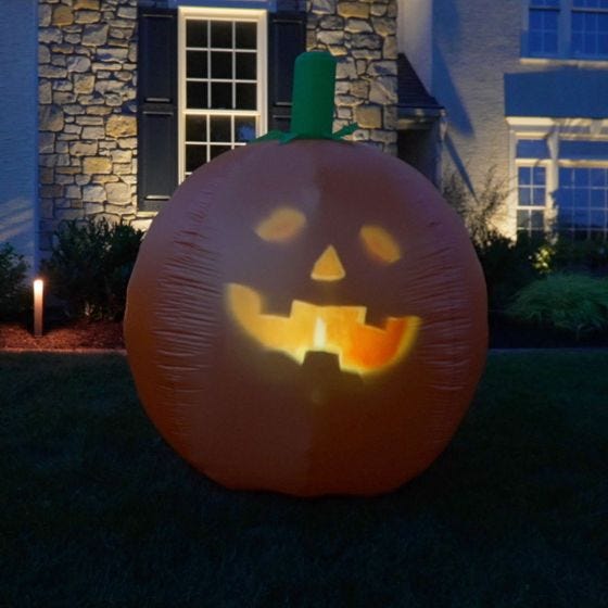 Inflatable Talking Pumpkin  lite up at night