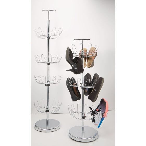 4-tier Revolving rack with and without shoes