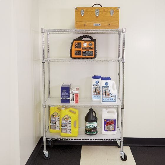 14” Deep 4-Tier Chrome Shelf 