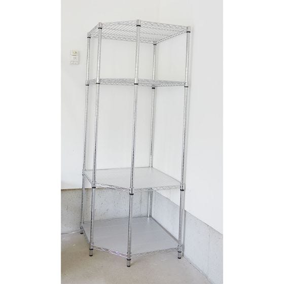 5-Tier Chrome Corner Shelf