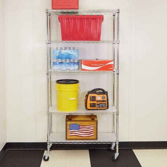 14” Deep 5-Tier Chrome Shelf 