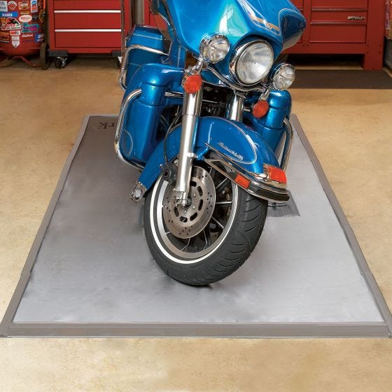 Vinyl Motorcycle Garage Mat - Iowa State University