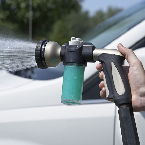 Sporty's Multi-Pattern Hose Nozzle with Soap Dispenser