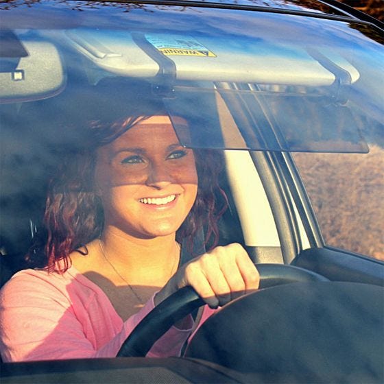 The Clear View Sun Visor