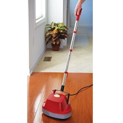 Using cleaner on floor