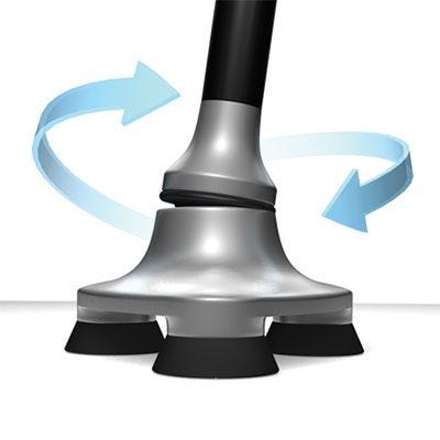 Three-prong foot is stable, flexible and self-standing