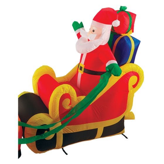 10’ Santa with 3 Reindeer
