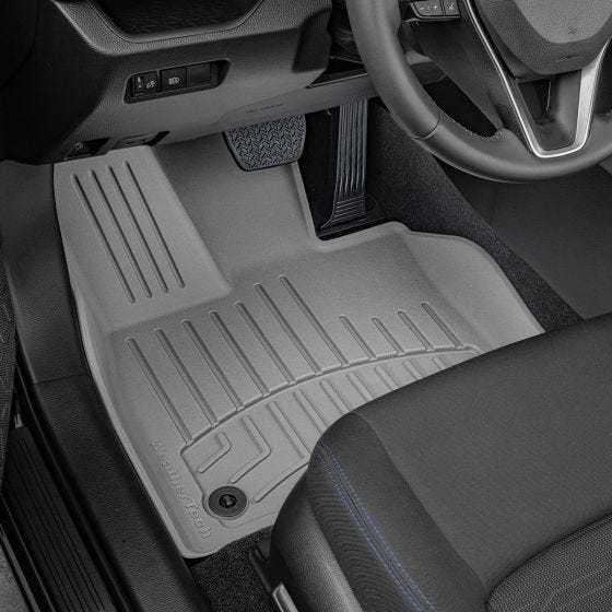 Gray front floor mat in car Gray front floor mat in car