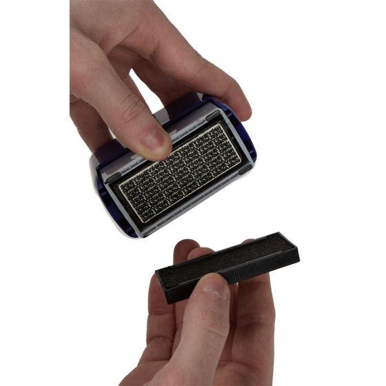 Placing ink onto stamp 