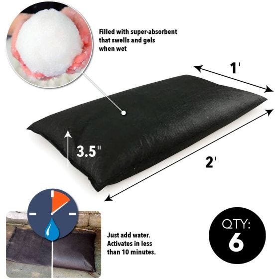 Water Activated Flood Bags (Set of 6)