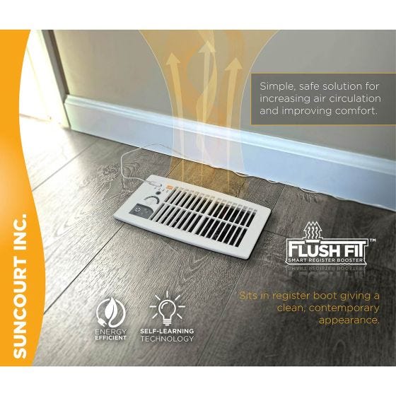 4" x 10" Automatic Register Booster Fan 