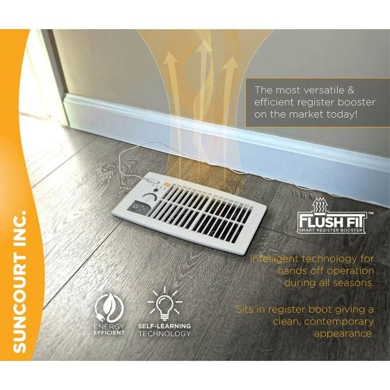 4" x 10" Automatic Register Booster Fan 