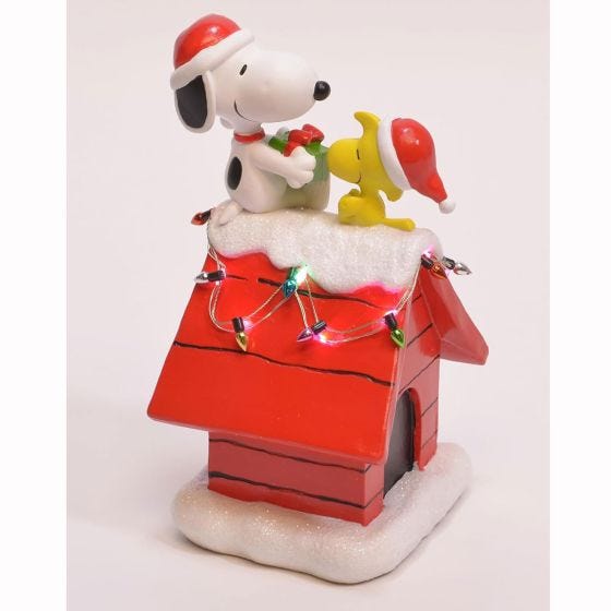 7.5” Snoopy Holiday Dog House
