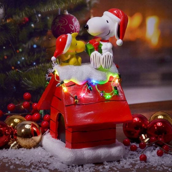 7.5” Snoopy Holiday Dog House