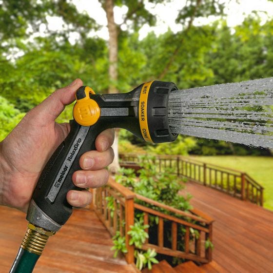 hose nozzle in use hose nozzle in use