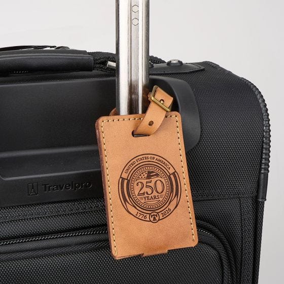 America 250 Bridle Leather Luggage Tag