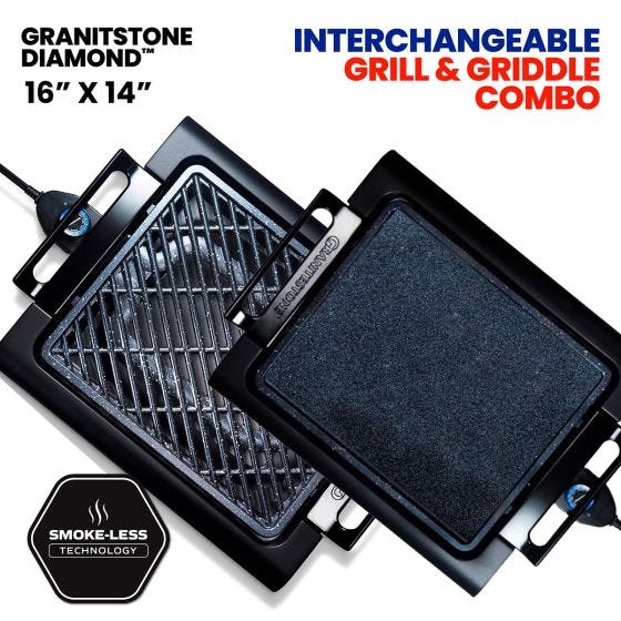 Granite Stone Diamond Smokeless Electric Grill & Griddle 