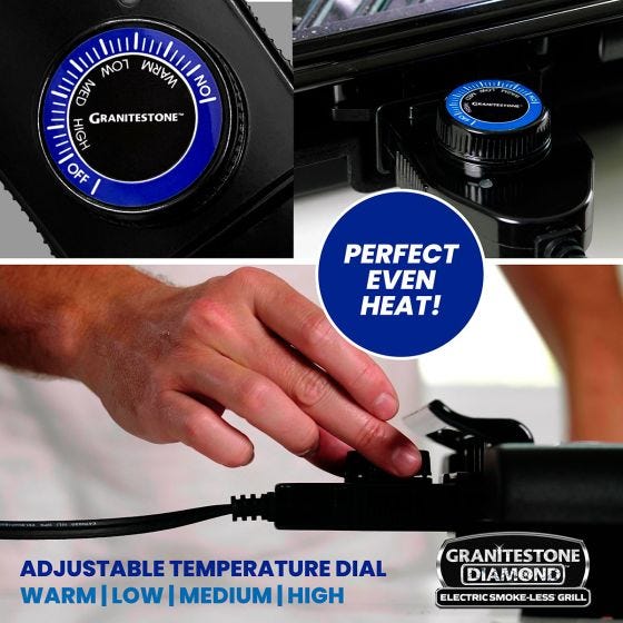 Granite Stone Diamond Smokeless Electric Grill & Griddle 