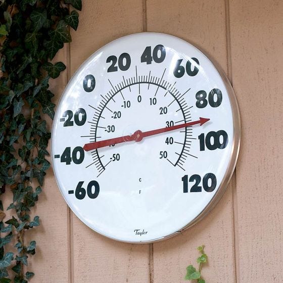 18 Metal Patio Thermometer & Clock, 162