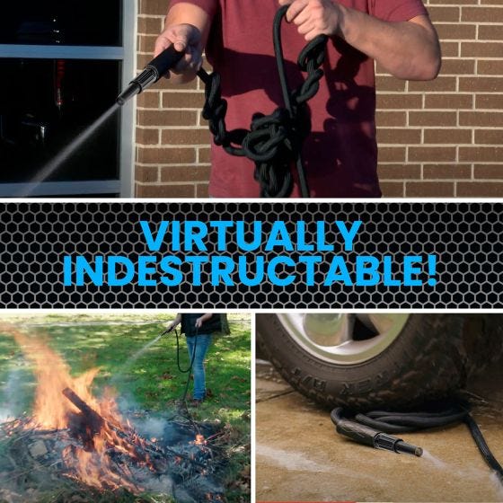 HydroSteel 100' Hose with Plastic Nozzle 