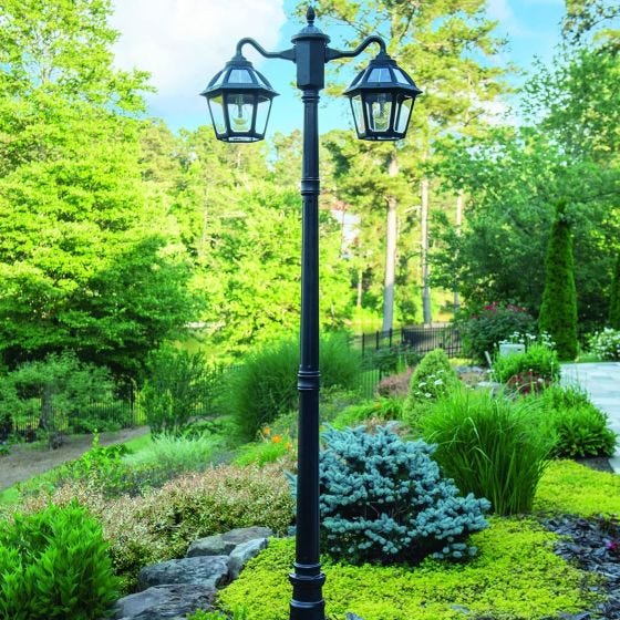 Double Head Solar Lamp Post