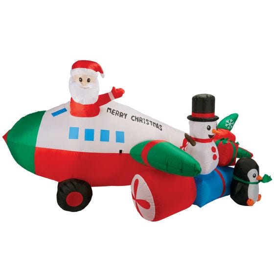 Santa and Friends Airplane Inflatable