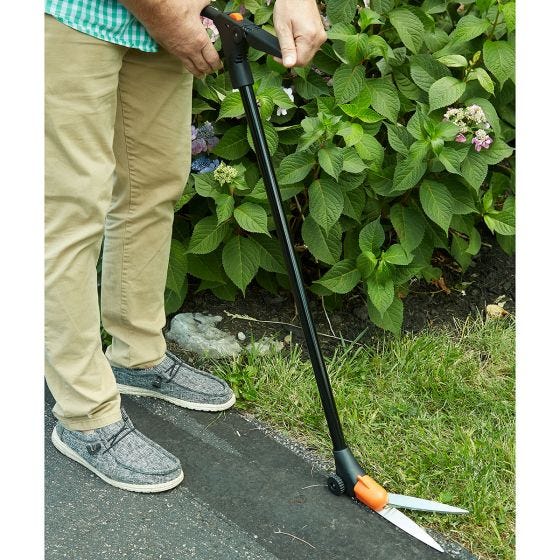 model using grass shears outside model using grass shears outside