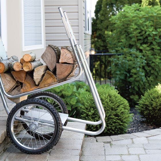 log cart going up steps 