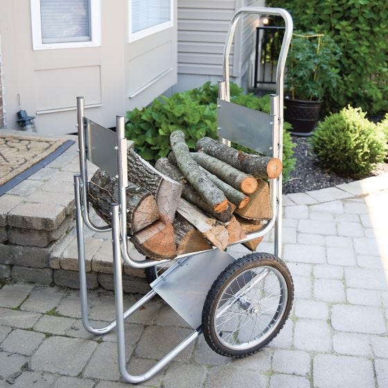 log cart full of logs 
