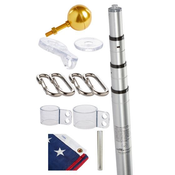 Telescoping Flagpole with Flag (17 ft. Pole - 3'x5' Flag)