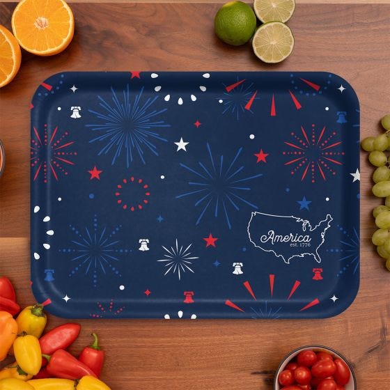 Americana Fireworks Tray on table