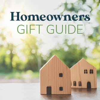 Homeowner's Gift Guide thumbnail with wooden house