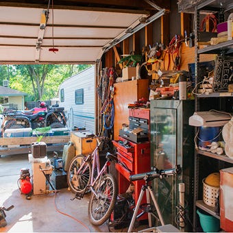A cluttered garage that doesn't have to be that way.
