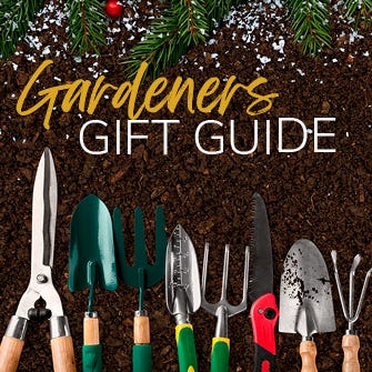 Gardener's Gift Guide thumbnail with a variety of gardening tools