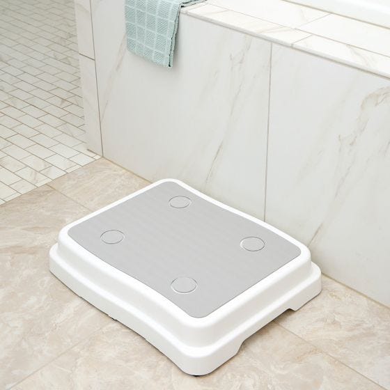 Deluxe Non-Slip Bath Step in front of shower