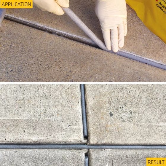 Backer Rod in use on sidewalk