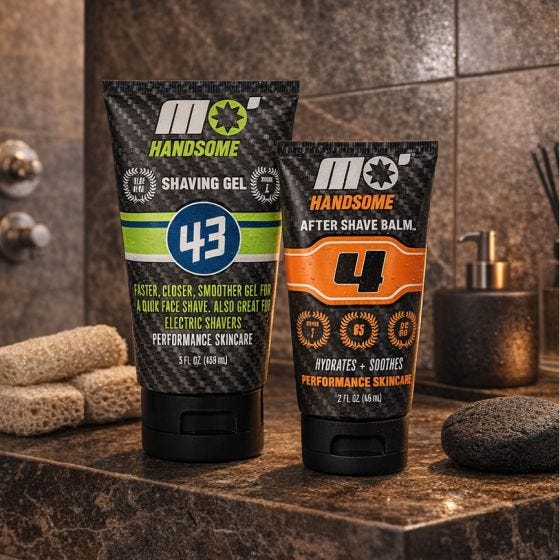 scene image of shave gel and shave balm